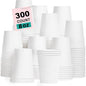 8 oz 300 Pack Disposable Coffee Cups, Bulk White Disposable Paper Cups by COOLCAP