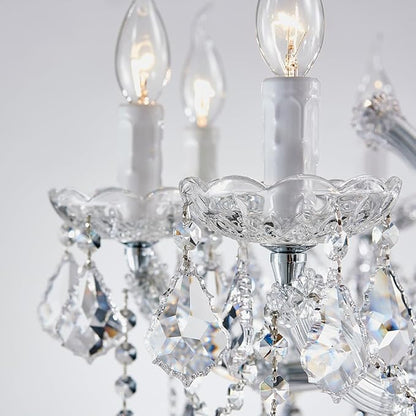 Modern Crystal Chandelier Light Fixtures - Luxury Maria Theresa Chrome Chandeliers for Dining Room, Kitchen Island, Living Room, Bedroom, 10 Lights