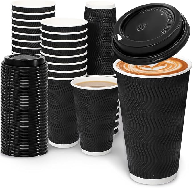 BYSNOW 100 Pack 16 oz Coffee Cups by BYSNOW
