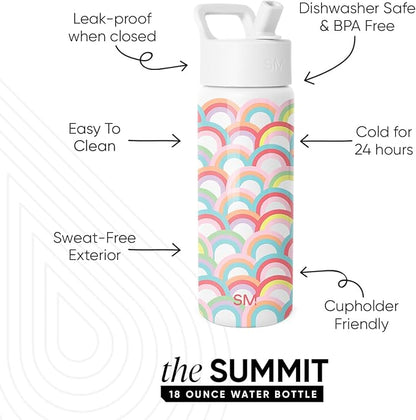 Simple Modern Kids Water Bottle & Toddler Cup | 18oz | Rainbows | Insulated - Image 2