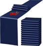 12 Pack Navy Blue Satin Table Runner 12 x 108 Inch Long Premium Table Runners by YMHPRIDE