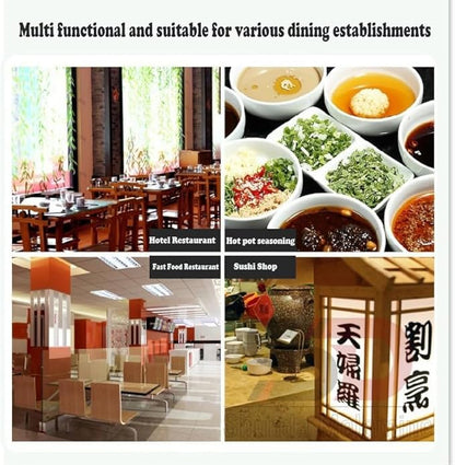 6 Pcs Dual Dipping Sauce Bowls Soy Sauce Dish Bowls Two Compartments Party Trays Divided Fondue Plates for Restaurant Kitchen Sushi Soy