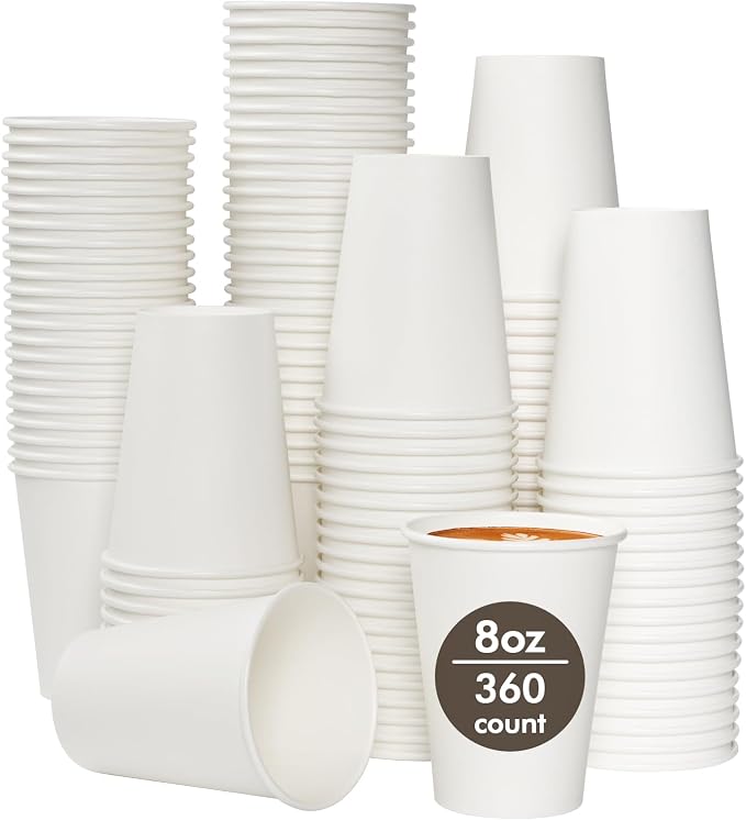 TV TOPVALUE 8 oz Paper Coffee Cups, Drink Dispensers by TVTOPVALUE