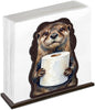 Cute Otter Napkin Holder for Table, Funny Otter Holding Tissue Design Wooden by Unknown