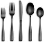 40 Pcs Black Silverware Set, Stainless Steel Flatware Set by WISKEMA