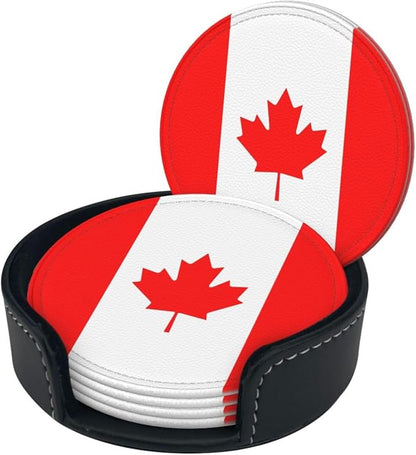 Canadian Flag Coasters for Drinks - Image 2