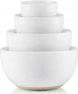 KooK Mixing Bowls, Ceramic Nesting Bowls, Stoneware Kitchen Bowls, For Prep, Serving, Dishwasher Safe, 18/40/90/140 oz, Set of 4, Moonstone