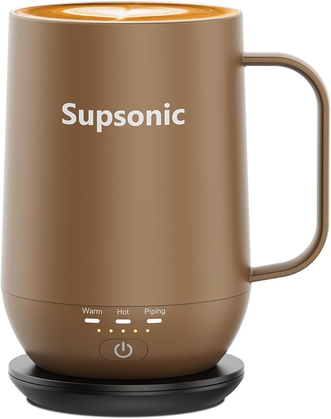 Supsonic - 16oz Self Heating Coffee Mug, Smart Heated Coffee Mug Faster by Supsonic