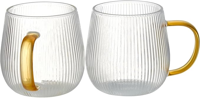 GLASKEY Borosilicate Glass Coffee Mugs Set of 2, 12 oz Glass Coffee Cups - Image 9