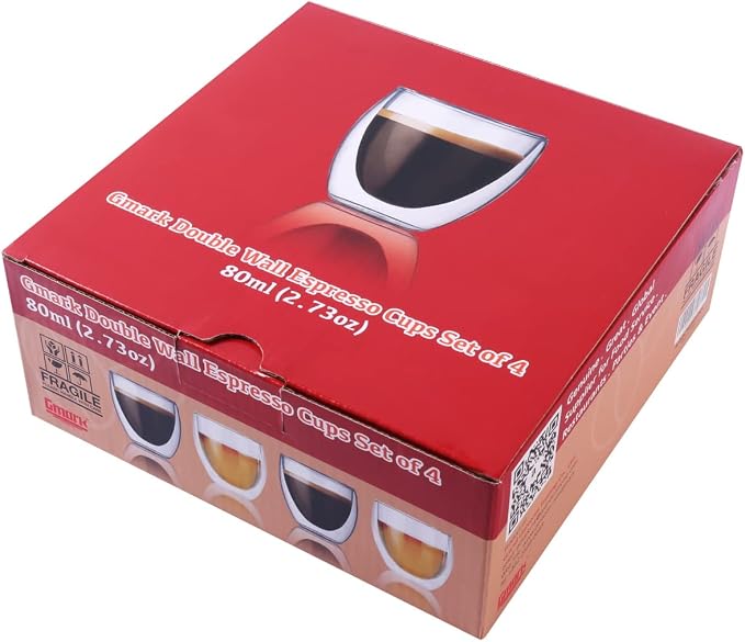 Gmark Espresso Cups Shot Glass 2.7- Ounce Coffee Set of 4 - Image 2