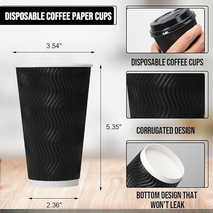 BYSNOW 500 Pack 16 oz Coffee Cups - Image 3