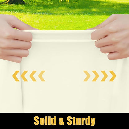 Smiry Rectangle Picnic Table Cloth, Waterproof Elastic Fitted Tablecloths for 5 Foot Tables, Washable Polyester Table Cover for Camping, Indoor and Outdoor (Beige, 30"x60")