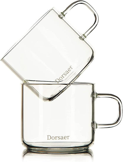 Glass Cups -6oz Small Crystal Clear Glass Coffee Cup by Dorsaer