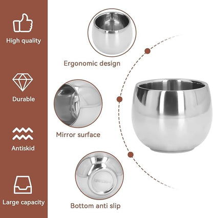 4Pcs Stainless Steel Coffee Cup, Camping Cup Coffee Mugs Tea Cups Double Walled - Image 2