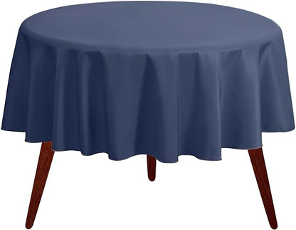 Gee Di Moda Round Tablecloth - 120 Inch Navy Blue Round Table Cloth for 60 to 96 Inch Round Tables - Heavy Duty Washable Fabric - for Buffet Table, Holiday Party, Dinner, Wedding & Baby Shower