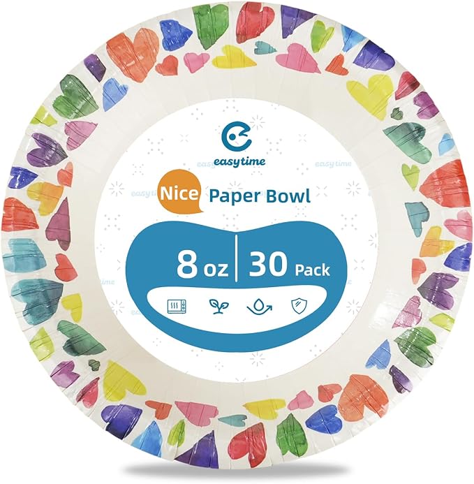30 Pack Paper Bowls, 8 Oz Disposable Soup Bowl, Heavy Duty Printed Disposable - Image 7