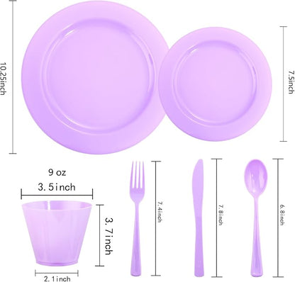 KIRE 150 PCS Purple Plastic Plates - Image 5