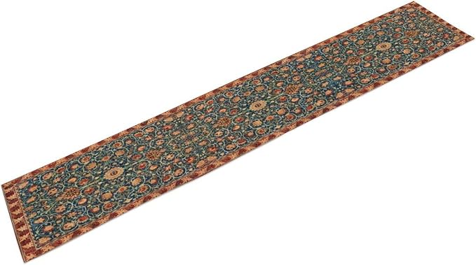 William Morris Table Runner, Rustic Boho Ethnic Flower Original Design Print - Image 5