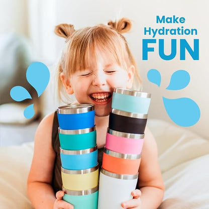 CUPKIN Kids & Toddler Cups, The Original 8 oz Stackable Stainless Steel Sippy - Image 4
