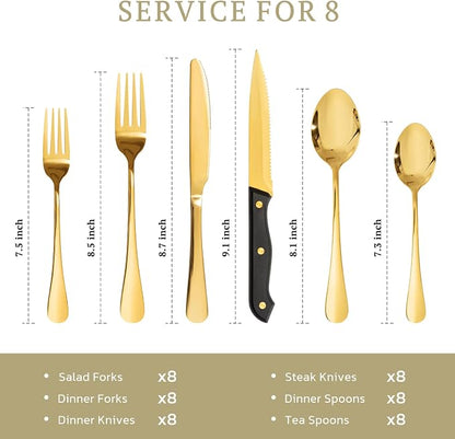 Astercook Silverware Set 48-Piece Gold Flatware Set - Image 6