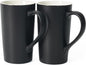 Number Pattern Simple Pure Large Milk Mug, Tall Black Ceramic Coffee Cup by Momugs