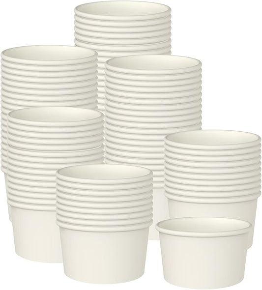 Axe Sickle 200 Pcs 9 Ounce Paper Ice Cream Cups Disposable Dessert Bowls for Hot or Cold Food, Sundae, Frozen Yogurt, Soup, White