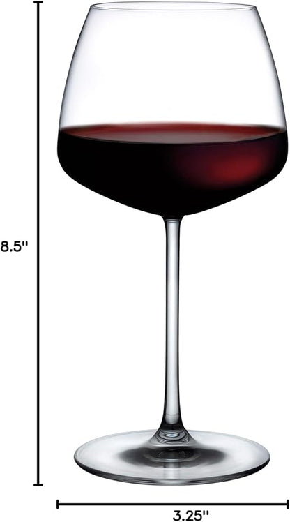 NUDE Mirage Set, Red-White Crystal Wine Glasses | Lead-free Crystal| Unique Stem Glasses, Wine Glasses, Set Of 2