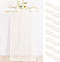 8 Pack Ivory White Cheesecloth Table Runner Rustic Gauze Centerpiece | by MLMC