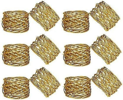 Golden Mash Napkin Rings Dining Table Napkin Holder, Classic Everyday Use - Image 2