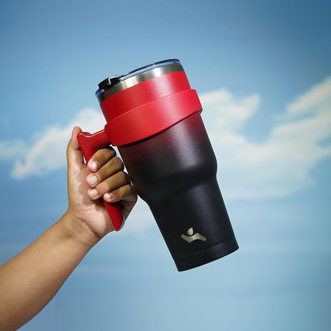 Konokyo 30 oz Tumbler with Handle and Straw, Insulated Travel Mug | Mystic - Image 5