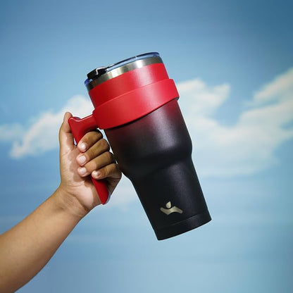 Konokyo 30 oz Tumbler with Handle and Straw, Insulated Travel Mug | Mystic - Image 5