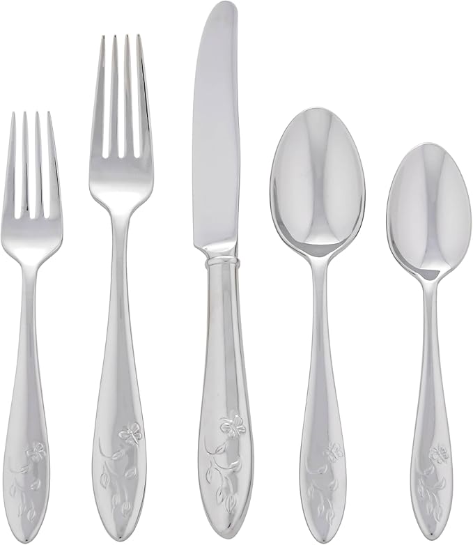 Lenox Butterfly Meadow 65-Piece 18/10 Stainless Steel Silverware Set by Lenox