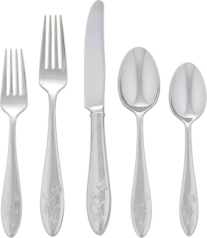 Lenox Butterfly Meadow 65-Piece 18/10 Stainless Steel Silverware Set by Lenox