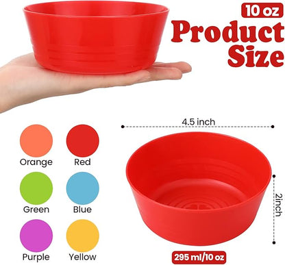 Foaincore Kids Plastic Bowls 10 oz Cereal Snack Microwave Dishwasher Safe - Image 2