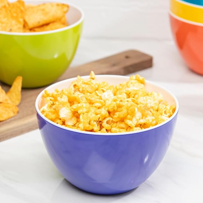 Set of 6 Large Bowls, 5.5-Inch 30.4 OZ ColorPop Melamine Bowls, Unbreakable - Image 4