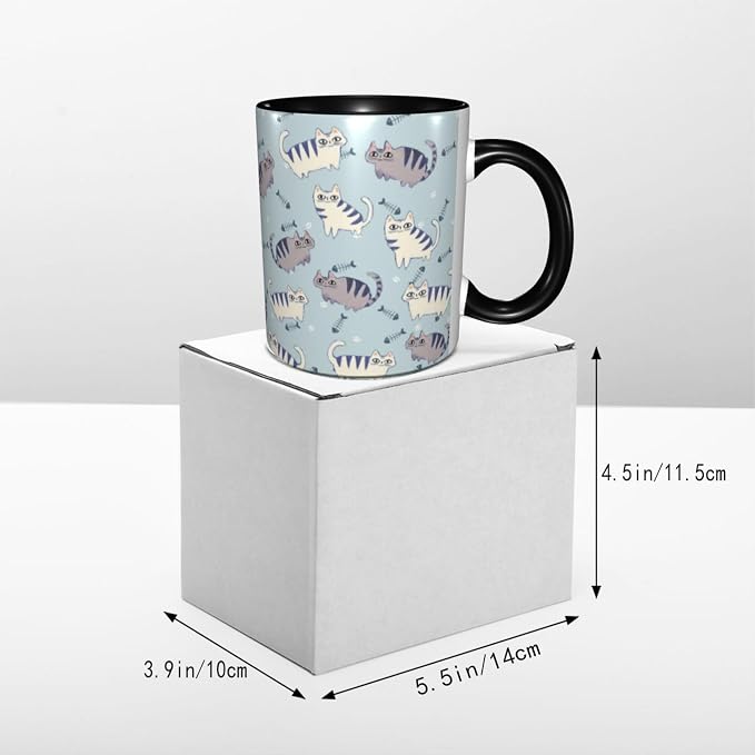 Yrebyou Cats Coffee Mug 11oz Ceramic Cup - Image 5