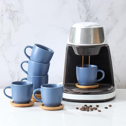 Hasense Espresso Cups and Saucers Set of 6, Demitasse Cups - Image 7
