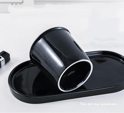 Ceramic household toothbrush cup, 300ml large capacity | Minimalist handle-less - Image 4