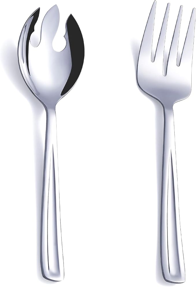 GoGeiLi Salad Server Set, 9.5-inch Stainless Steel Salad Serving Utensil by GoGeiLi