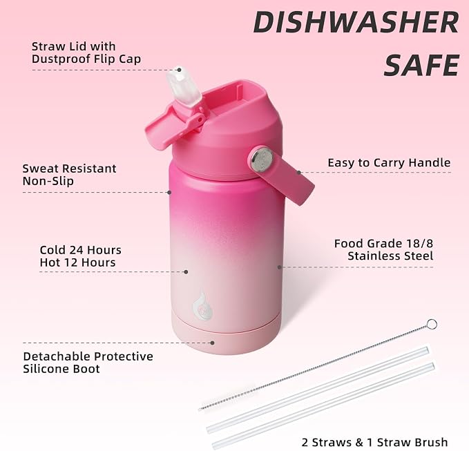 BJPKPK 12oz Insulated Water Bottle, Stainless Steel Bottle - Image 3