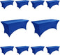10-Pack 6ft Spandex Table Covers for Rectangle Standard Folding Tables - Wrinkle Resistant Stretch Tablecloths - Ultimate Fitted Table Protector for Parties, Banquet, Wedding