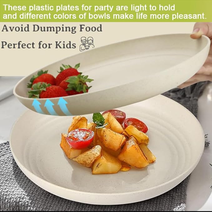 9 Inch Unbreakable Wheat Straw Plates - Image 4