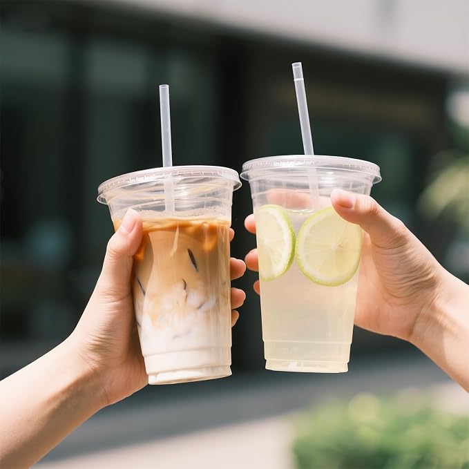 Ginkgo 100 Pack 24oz Clear Plastic Cups - Image 6