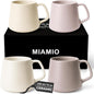 MIAMIO - Coffee Mugs Set of 4, Large - Luxe | Large Ceramic Coffee Mugs by MIAMIO