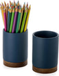 Ceramic Pen Holder for Desk, Pencil Cup, | Organizer and Makeup Brush Holder by Officepal