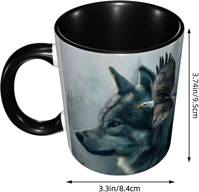 Yrebyou Wolf Coffee Mug 11oz Ceramic Cup - Image 2