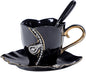 7 Oz Luxury Rhinestone Ceramic Coffee Cup and Saucer Set by Unknown