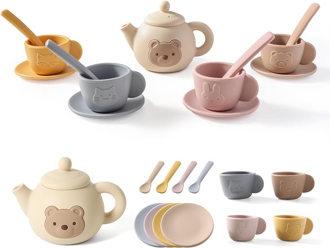 Tea Party Set for Little Girls 1-3 Kids Tea Set 14 Pcs by Samonyed