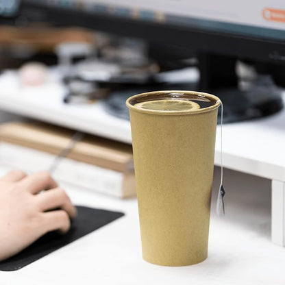 Karat 20oz Kraft Paper Coffee Cups Disposable, Leak-Resistant Double Poly-Lined - Image 4