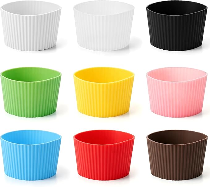 9Pcs Silicone Cup Sleeve, Heat Resistant Coffee Cup Sleeves | Coffee Cup by Unknown